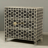 Bone Inlay Honeycomb Design 3 Drawers Chest | Bone Inlay Honeycomb Design 3 Drawers Dresser Table